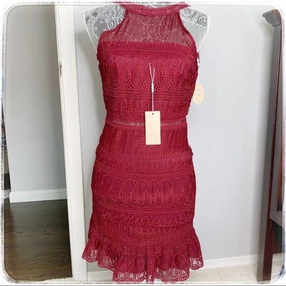 Two sisters the label burgundy dress - Picture 1 of 6